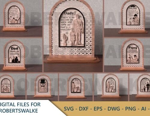 Paquete De Letreros De Mesa Para El Dia Del Padre Creativo Digital